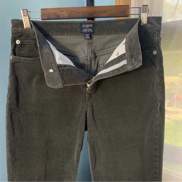 J. Crew High Rise Crop Flare Grey Corduroy Pants - Picture 5 of 8
